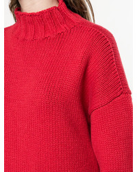 Красный свободный свитер от Alexander McQueen