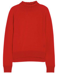 Красный свободный свитер