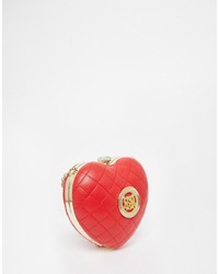 Красный стеганый клатч от Love Moschino