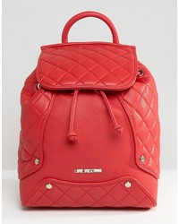 Женский красный стеганый рюкзак от Love Moschino