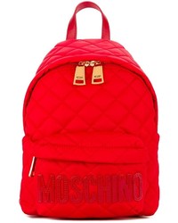 Женский красный стеганый рюкзак от Moschino