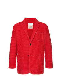 Мужской красный твидовый пиджак от Coohem