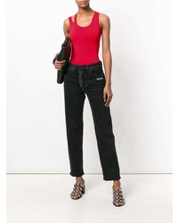 Красный топ без рукавов от Helmut Lang