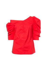 Красный топ с открытыми плечами от Isa Arfen