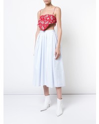 Красный укороченный топ с принтом от Eric Schlosberg