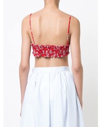 Красный укороченный топ с принтом от Eric Schlosberg