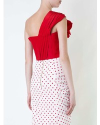 Красный укороченный топ с цветочным принтом от Bambah