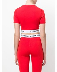 Красный укороченный топ от Paco Rabanne