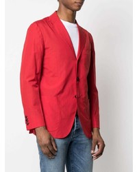 Мужской красный хлопковый пиджак от Kiton