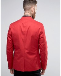 Мужской красный хлопковый пиджак от Asos