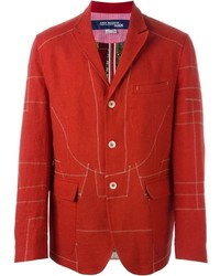 Мужской красный хлопковый пиджак