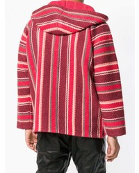 Мужской красный худи в горизонтальную полоску от Alanui