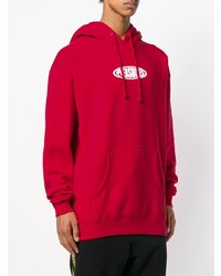 Мужской красный худи с принтом от Pleasures