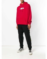 Мужской красный худи с принтом от Pleasures