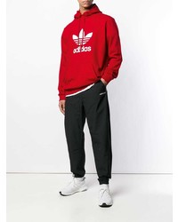 Мужской красный худи с принтом от adidas
