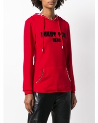 Женский красный худи с принтом от Philipp Plein