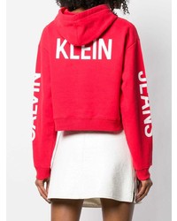 Женский красный худи с принтом от Calvin Klein Jeans