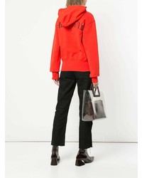 Женский красный худи с принтом от Helmut Lang