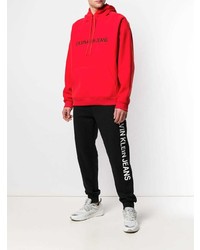 Мужской красный худи с принтом от Calvin Klein Jeans