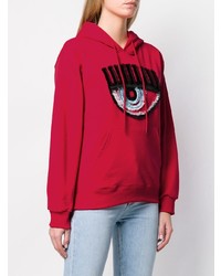 Женский красный худи с принтом от Chiara Ferragni
