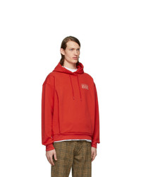 Мужской красный худи с принтом от Martine Rose