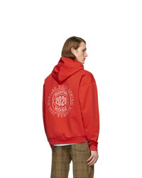 Мужской красный худи с принтом от Martine Rose
