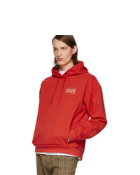 Мужской красный худи с принтом от Martine Rose