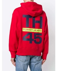 Мужской красный худи с принтом от Tommy Jeans