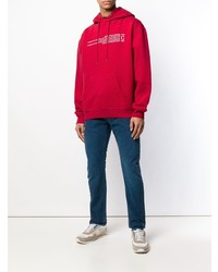 Мужской красный худи с принтом от Closed
