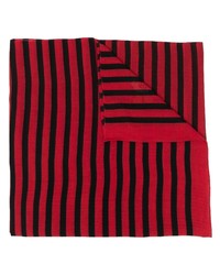 Мужской красный шарф в горизонтальную полоску от Moschino
