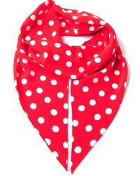 Женский красный шарф в горошек от Saint Laurent