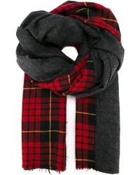 Мужской красный шарф в шотландскую клетку от Comme des Garcons