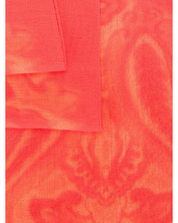 Женский красный шарф с "огурцами" от Etro