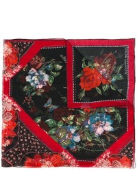 Женский красный шарф с принтом от Alexander McQueen