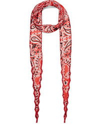 Женский красный шарф с принтом от Chan Luu