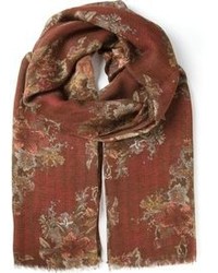 Мужской красный шарф с принтом от Dolce & Gabbana