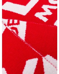 Мужской красный шарф с принтом от Love Moschino