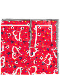Женский красный шарф с принтом от Marc Jacobs