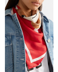 Женский красный шарф с принтом от Moschino