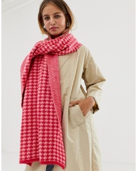 Женский красный шарф с узором "гусиные лапки" от New Look
