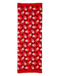 Женский красный шарф с цветочным принтом от Kate Spade