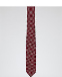 Красный шелковый галстук в горошек