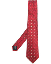 Мужской красный шелковый галстук в горошек от Cerruti