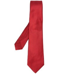 Мужской красный шелковый галстук в горошек от Kiton