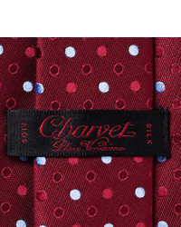 Мужской красный шелковый галстук в горошек от Charvet