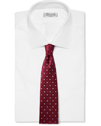 Мужской красный шелковый галстук в горошек от Charvet