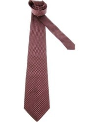 Мужской красный шелковый галстук в горошек от Saint Laurent