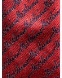 Мужской красный шелковый галстук с вышивкой от Moschino
