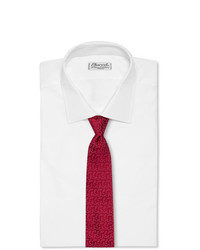 Мужской красный шелковый галстук с "огурцами" от Charvet