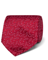 Мужской красный шелковый галстук с "огурцами" от Charvet
